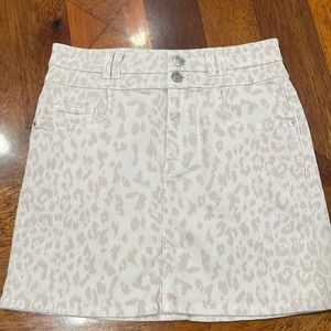 BNWT CURRENT/ELLIOTT PINK LEOPARD JEAN SKIRT